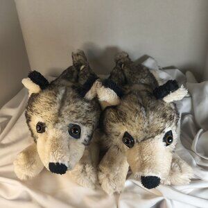 Unbranded Slippers, wolf, husky design